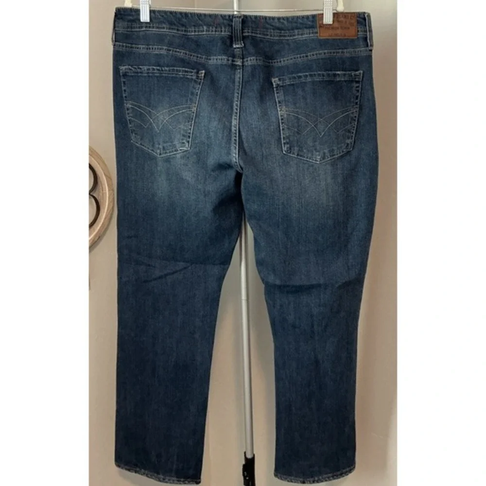 Seven7 Mens Medium Wash Blue Straight‎ Fit Cotton Stretch Pocket Jeans 38x32(30)
